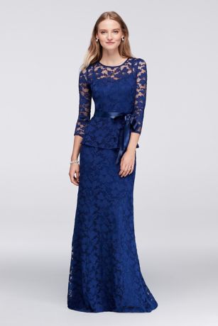 Mock 2-Piece Gown with Illusion Lace ...